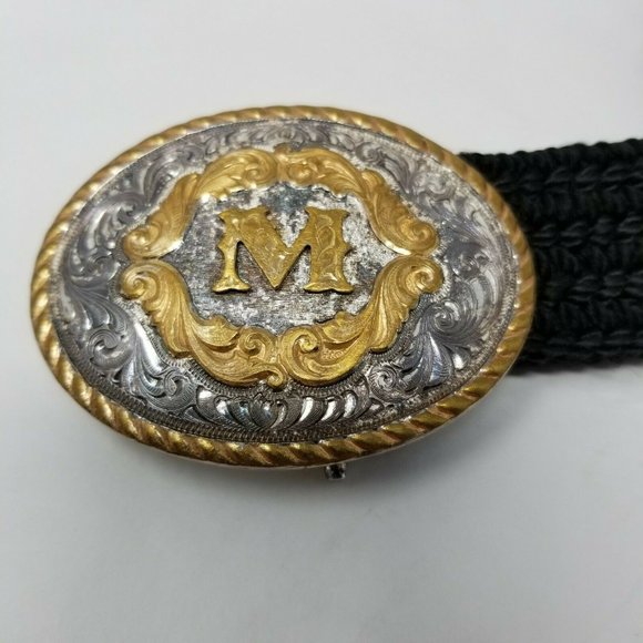 Montana Silversmiths Unisex Braided Sterling Silver Plated Buckle Belt 39.5 In main image 2